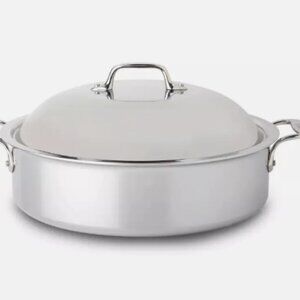 6-Qt 4606 Stainless Steel Tri-Ply Braiser Pan with Domed Lid ( New, open box)